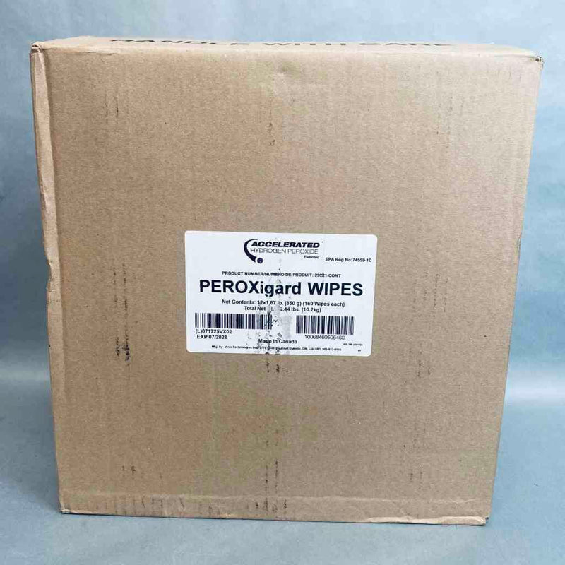 Virox Technologies Peroxigard Wipes Accelerated Hydrogen Peroxide Case of 12 Canisters with 160 Wipes Each Cleaning Equipment & Kits Virox Technologies