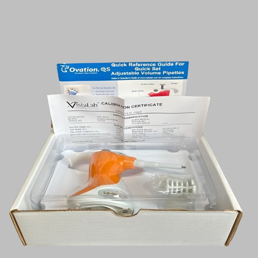 VistaLab QS Ovation Pipette 10 ul Single Channel Adjustable Volume Pipettes & Pipette Tips VistaLab