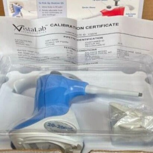 VistaLab QS Ovation Pipette 200 ul Single Channel Adjustable Volume Pipettes & Pipette Tips VistaLab