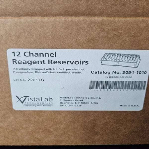 VistaLab Reagent Basin 12 Wells with Lid Indiv Packaged Case of 10 Reservoirs Other VistaLab