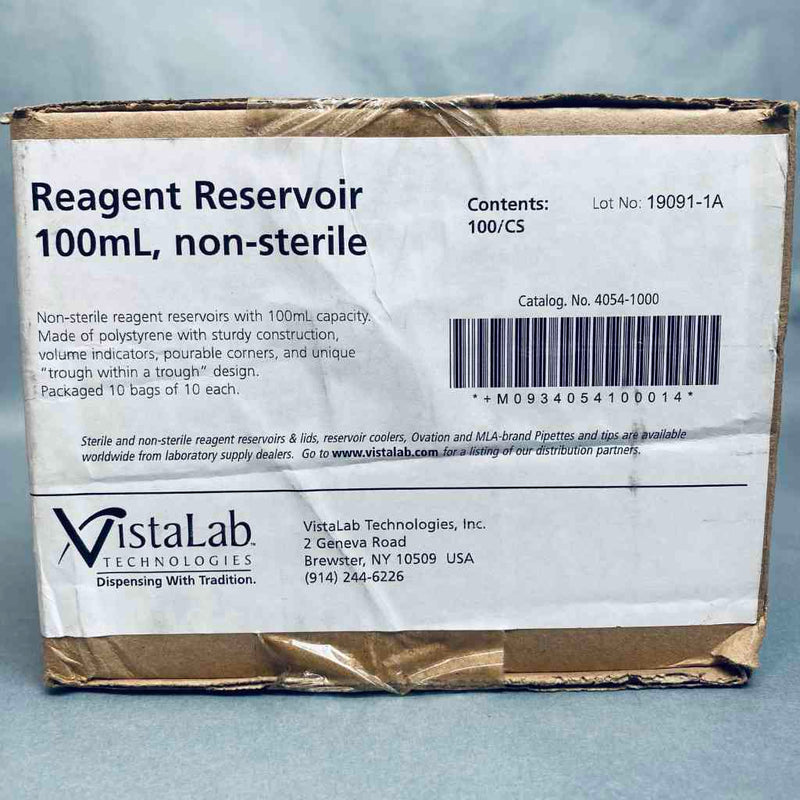 VistaLab Reagent Reservoir 100 ml Bulk Case of 100 Reservoirs Reagent Reservoirs VistaLab
