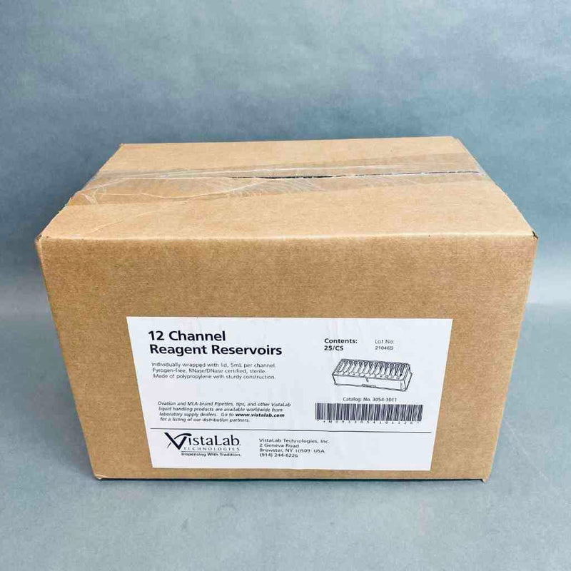 VistaLab Reagent Reservoir 12 Channel with Lid Individually Packaged 50 Basins Reagent Reservoirs VistaLab