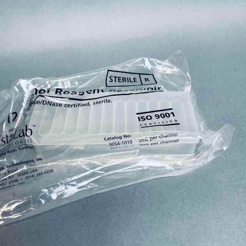 VistaLab Reagent Reservoir 12 Channel with Lid Individually Packaged 50 Basins Reagent Reservoirs VistaLab