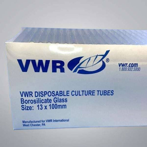 VWR 47729-572 Culture Tubes Borosilicate 13 x 100 mm Sealed Box of 250 Lab Consumables::Tubes, Vials, and Flasks VWR International