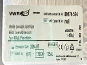 VWR 89174-524 Pipette Tips 40 ul Zap Aerosol Low Adhesion 96 Tips per Rack Pipettes & Pipette Tips VWR