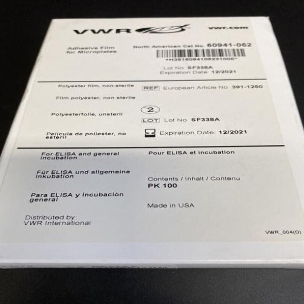 VWR Adhesive Microplate Seal Total of 200 Plate Seals Lab Consumables::Storage and Culture Plates VWR