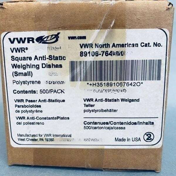 VWR Anti-Static Weighing Dish Small Square Polystyrene Pack of 500 Dishes Other Healthcare, Lab & Dental VWR