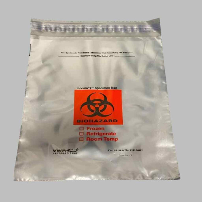 VWR Biohazard Specimen Bag Secura T 9 x 12 inches - 395 Bags Other Medical & Lab Equipment VWR