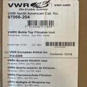 VWR Bottle Top Filter Unit 1 L 0.2 um Indiv Sealed PES 12 Filter Units Filters VWR