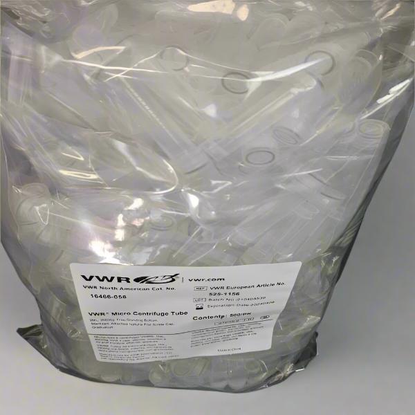 VWR Centrifuge Tube 2 ml Free Standing Screw Cap Sealed 1000 Tubes Lab Consumables::Tubes, Vials, and Flasks VWR