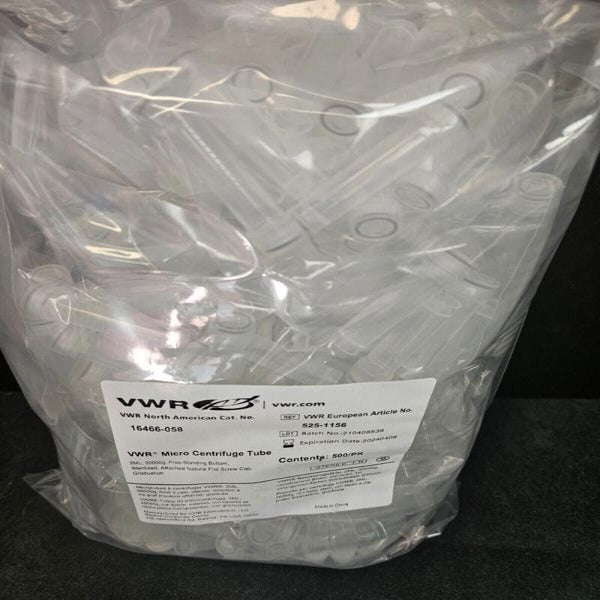 VWR Centrifuge Tube 2 ml Free Standing Screw Cap Sealed 1000 Tubes Lab Consumables::Tubes, Vials, and Flasks VWR