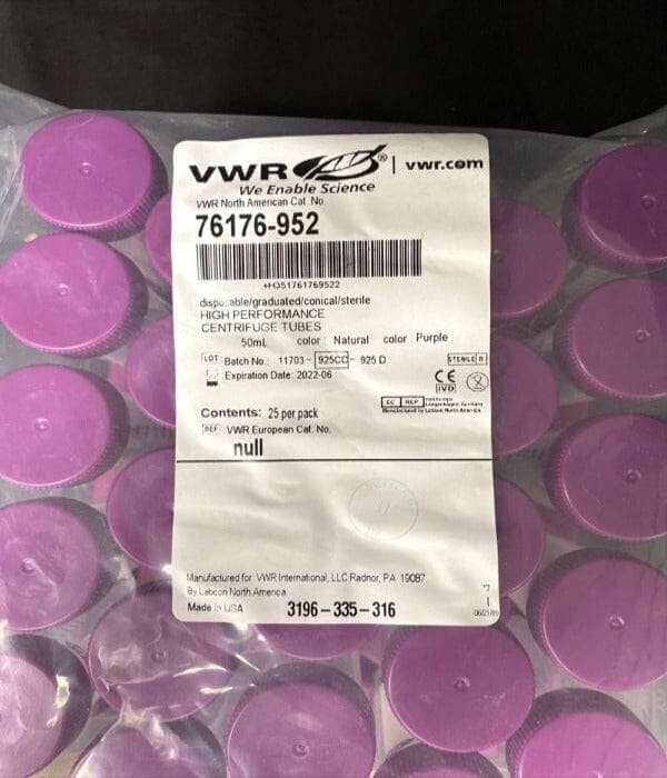 VWR Centrifuge Tube 50 ml Graduated 75 Conical Tubes Centrifuge Tubes VWR