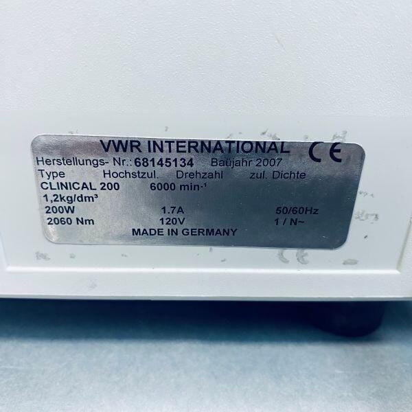 VWR Clinical 200 Large Capacity Centrifuge Digital with Hermle 221.55 Rotor Centrifuges VWR