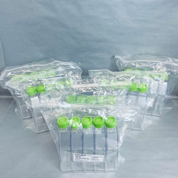 VWR Culture Flask 182.5 cm2 with Plug Seal Cap PS Sterile 8 packs of 5 - Total of 40 Flasks Lab Flasks VWR