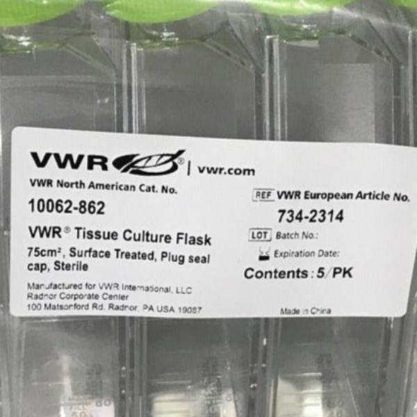 VWR Culture Flask 250 ul with Plug Seal Cap 75 cm2 Sealed 70 Flasks Lab Consumables::Tubes, Vials, and Flasks VWR