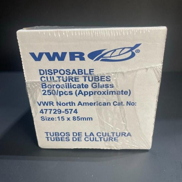 VWR Culture Tube Glass 15 x 85 mm 1150 Tubes Lab Consumables::Tubes, Vials, and Flasks VWR