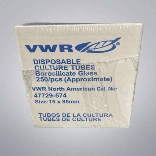 VWR Culture Tube Glass 15 x 85 mm 1150 Tubes Lab Consumables::Tubes, Vials, and Flasks VWR