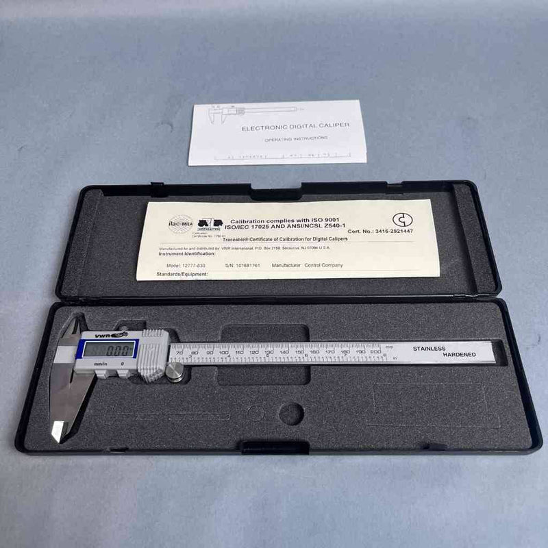 VWR Digital Caliper Stainless Steel Hardened 8 in. Measurement Length Digital Calipers VWR
