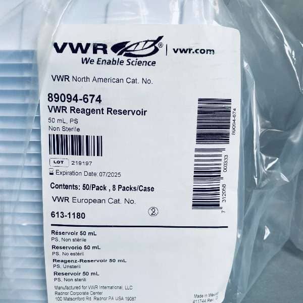 VWR Disposable Reservoir 50 ml PS Nonsterile Total of 350 Reservoirs Lab Consumables::Reservoirs VWR