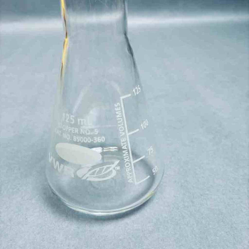 VWR Erlenmeyer Flask 125 ml Narrow Mouth Heavy Duty Rim Lot of 9 Flasks Lab Flasks VWR