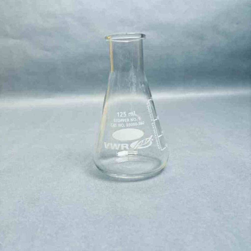 VWR Erlenmeyer Flask 125 ml Narrow Mouth Heavy Duty Rim Lot of 9 Flasks Lab Flasks VWR