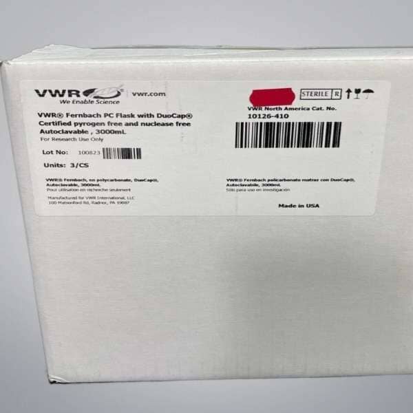 VWR Erlenmeyer Flask 3000 mL Polycarbonate Case of 3 Flasks Lab Consumables::Tubes, Vials, and Flasks VWR