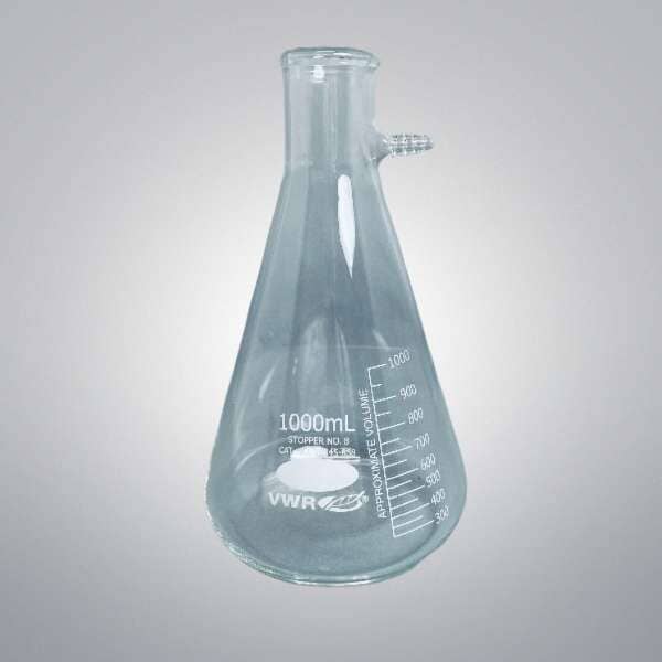 VWR Filtering Flask 1000 ml Graduated Heavy Wall Stopper #8 Total of 4 Flasks Glassware VWR