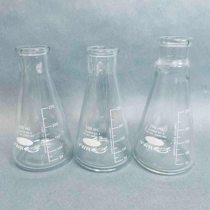 VWR Filtering Flask 250 ml Heavy Wall with Sidearm Hose Barb Lot of 3 Flasks Jointed Glassware VWR