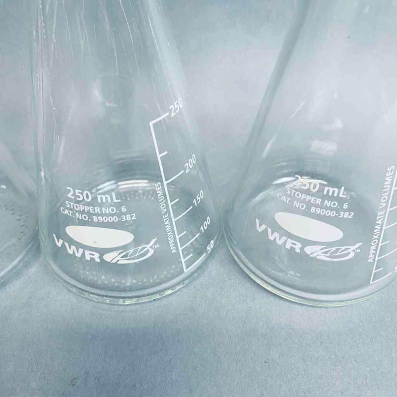 VWR Filtering Flask 250 ml Heavy Wall with Sidearm Hose Barb Lot of 3 Flasks Jointed Glassware VWR