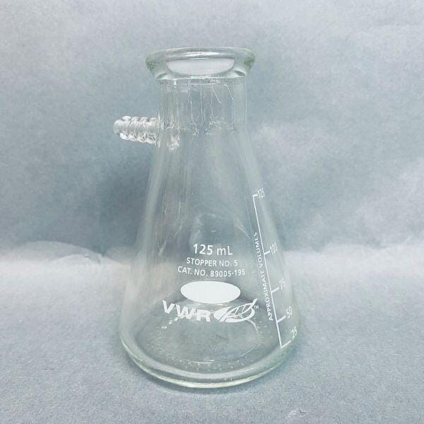 VWR Filtering Flask Heavy Wall 125 ml Side Hose Connection Lot of 3 Flasks Glassware VWR