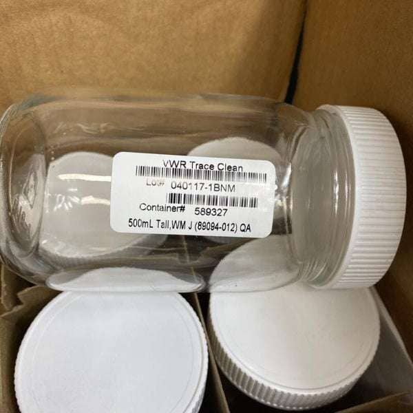 VWR Glass Jar TraceClean Barcoded 500 ml 70-450 Cap 21 Jars Lab Consumables::Tubes, Vials, and Flasks VWR