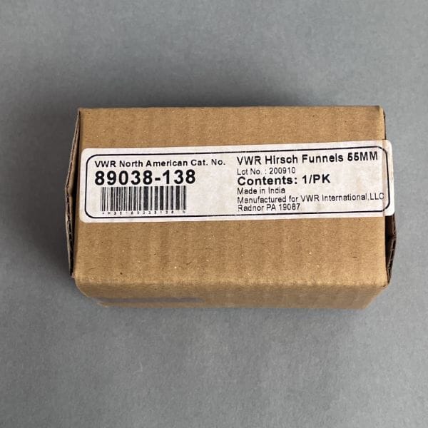 VWR Hirsch Funnel 55 mm Fits 13-15 mm Paper Glassware VWR