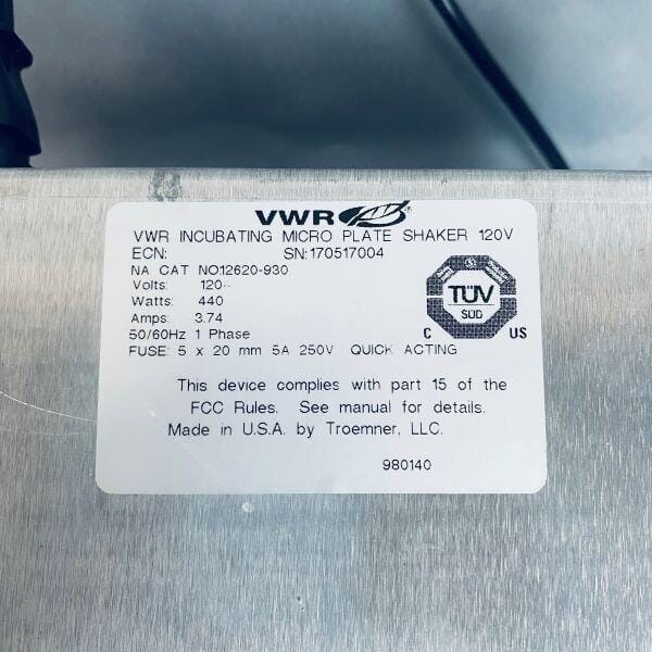 VWR Incubating Microplate Shaker Digital Display Orbital, Platform & Vortex Shakers VWR