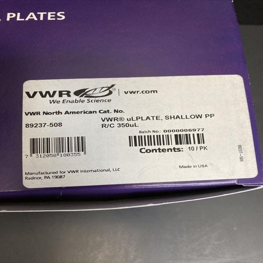 VWR Microplate 96 Well 350 ul Sealed 60 Plates Lab Consumables::Storage and Culture Plates VWR