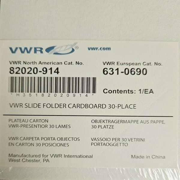 VWR Microscope Slide Tray 30 Places Cardboard Pack of 4 Trays Other Medical & Lab Equipment VWR
