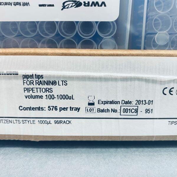 VWR Pipette Tips for Rainin LTS Pipettors 100-1000ul - Pack of 576 Tips Pipettes & Pipette Tips Life Sciences Trading