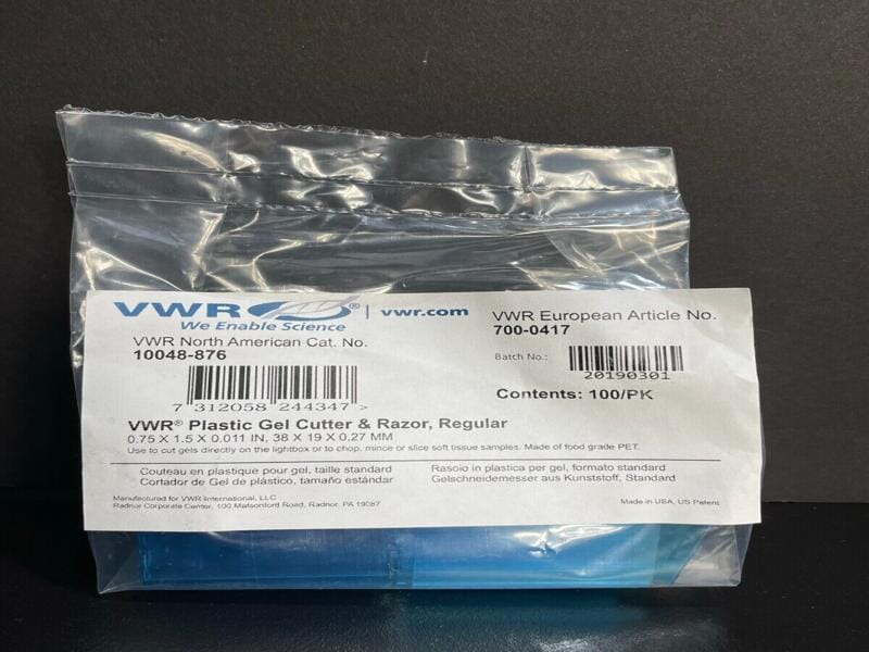 VWR Plastic Gel Cutter Regular Total of 100 Gel Cutters Other VWR