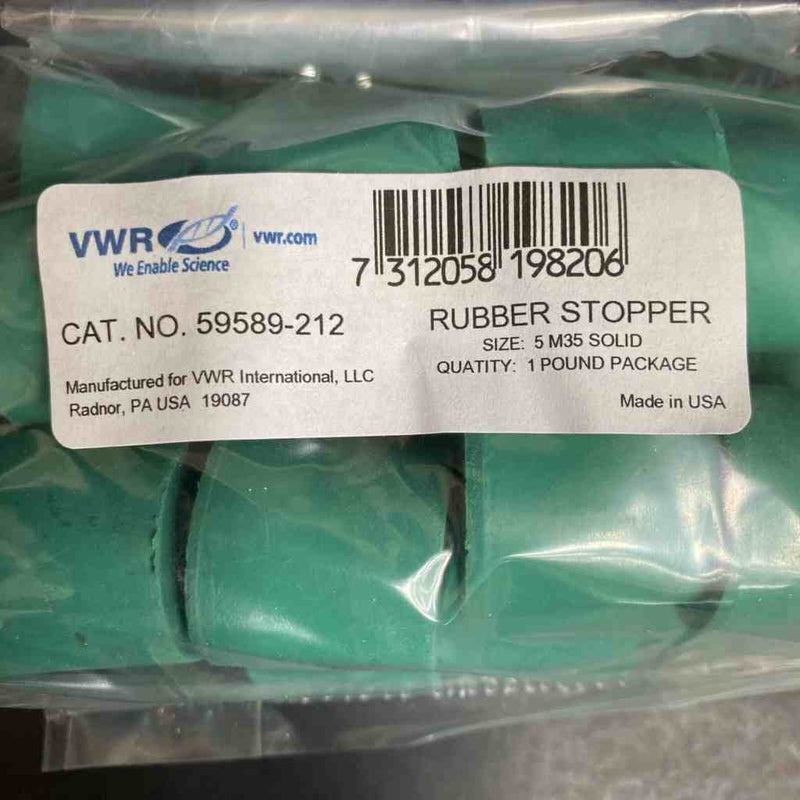 VWR Rubber Stopper Diameter 23 mm Green 25 Stoppers Lab Culture Flask VWR