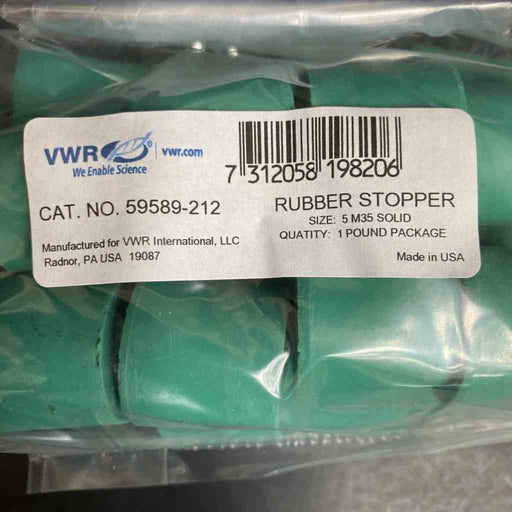 VWR Rubber Stopper Diameter 23 mm Green 25 Stoppers Lab Culture Flask VWR