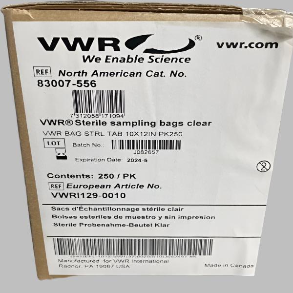 VWR Sampling Bag 10 x 12 in. 250 Bags Other VWR