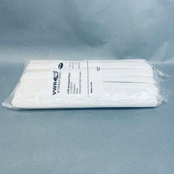 VWR Serological Pipets Sterile Polystyrene 1 x 1/100mL Pack of 100 Pipets Pipettes & Pipette Tips VWR