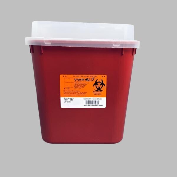 VWR Sharps Container System Red Stackable 2 Gal Total of 4 Containers Lab Equipment: Other Lab Equipment Chemglass