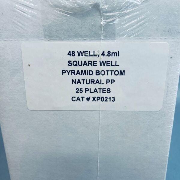 VWR Square Well Pyramid Bottom Microplate 48 Well 4.8 ml Polypropylene Case of 25 Plates Petri Dishes/Culture Plates VWR