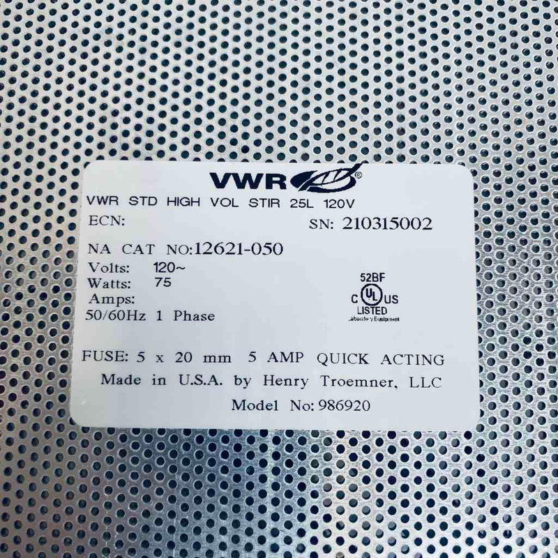 VWR Standard High Volume Stirrer 25 L 11 x 12.5 in. Large Capacity Magnetic Stirrers & Hotplate Stirrers VWR