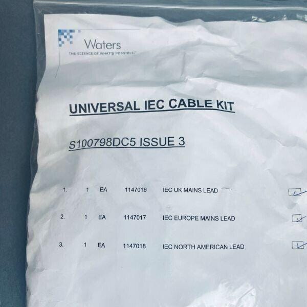 Waters Universal IEC Mains Cable Kit Issue 3 UK EU USA Other Waters