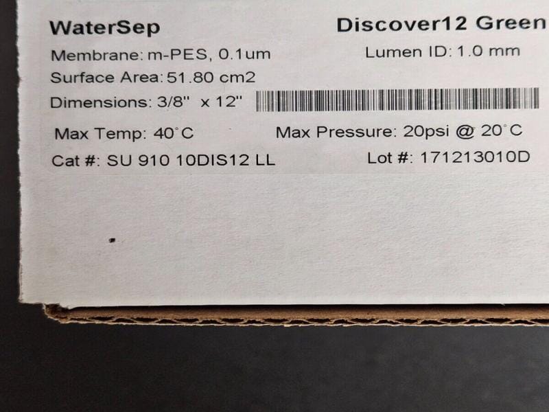 WaterSep BioSeparations SU 910 10DIS12 LL Hollow Fiber Filter Cartridge