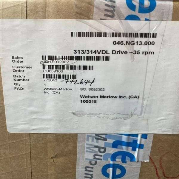 Watson Marlow Peristaltic Pump Motor Replacement for 313/314VDL Pump Head Lab Equipment::Pumps, Pump Access. & Tubing Watson Marlow