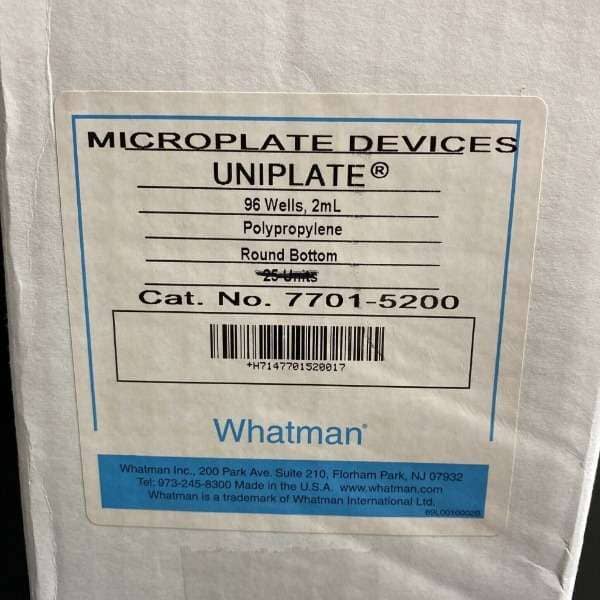 Whatman Microplate Uniplate 96 Well 2 ml Total of 20 Plates Lab Consumables::Storage and Culture Plates Whatman