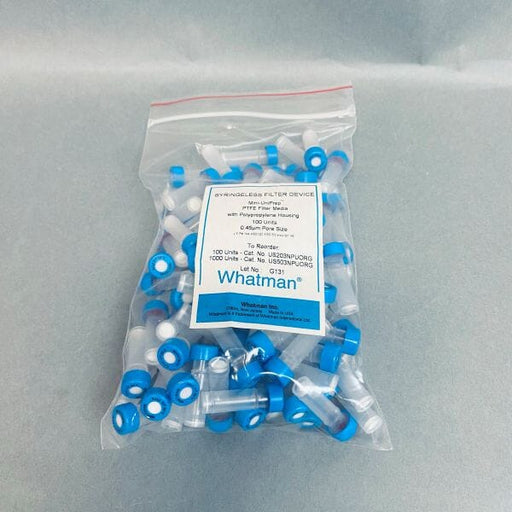 Whatman Syringeless Filter Unit Mini-UniPrep PTFE Pack of 100 Filters Whatman