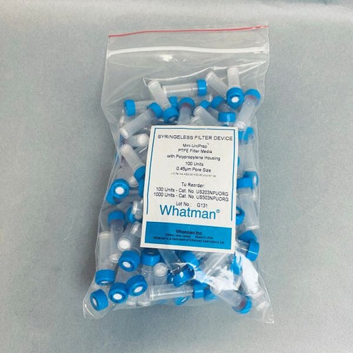 Whatman Syringeless Filter Unit Mini-UniPrep PTFE Pack of 100 Filters Whatman